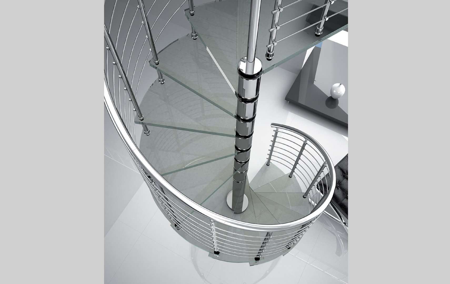 Diable Glass, Escalier colimaçon, escalier hélicoïdaux