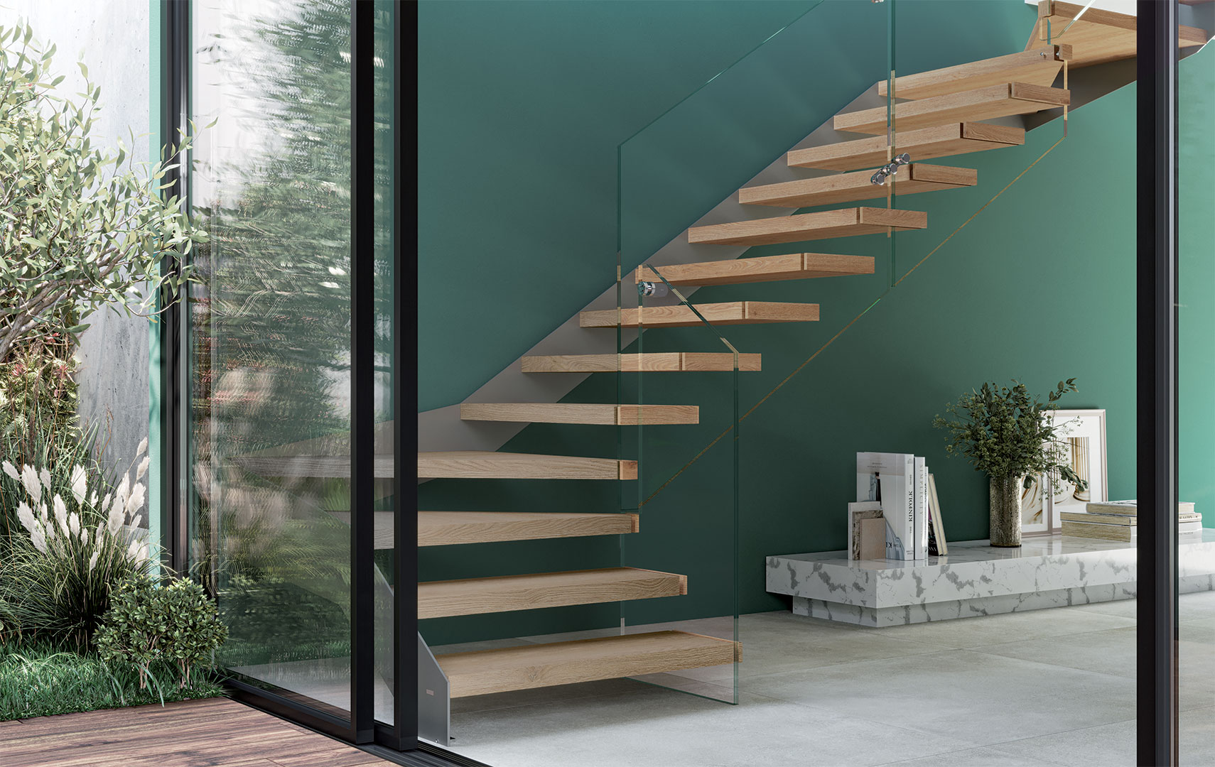 Rexal Mono XR, Лестницы с стеклянным ограждением