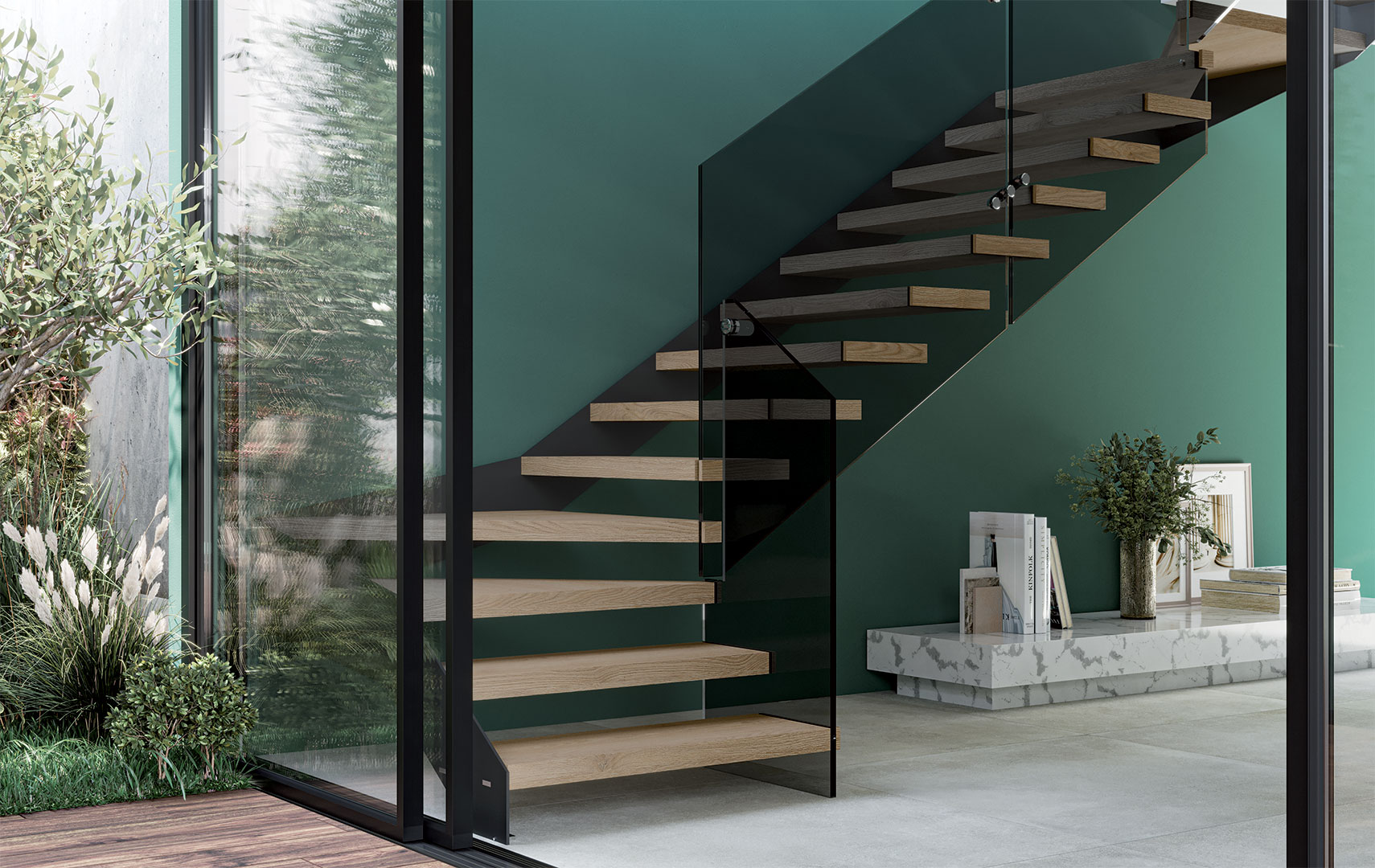 Rexal Mono XR, Лестницы с стеклянным ограждением