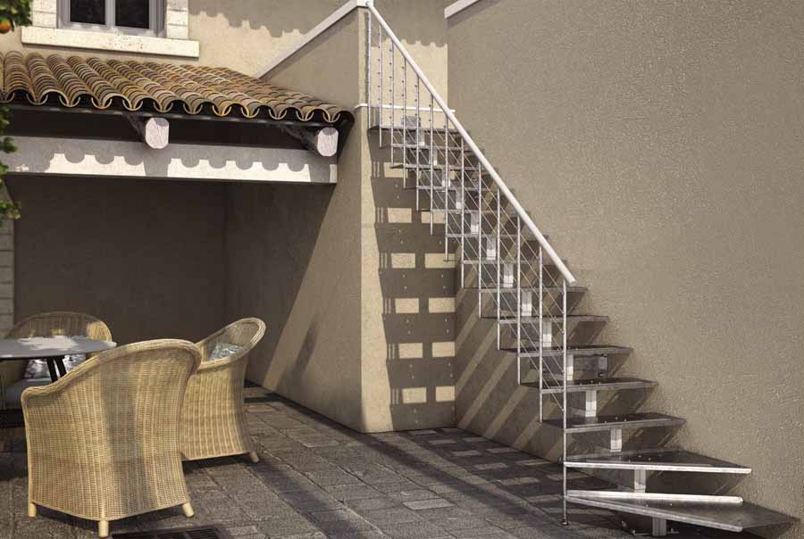 escaleras externas a terrazas y balcones