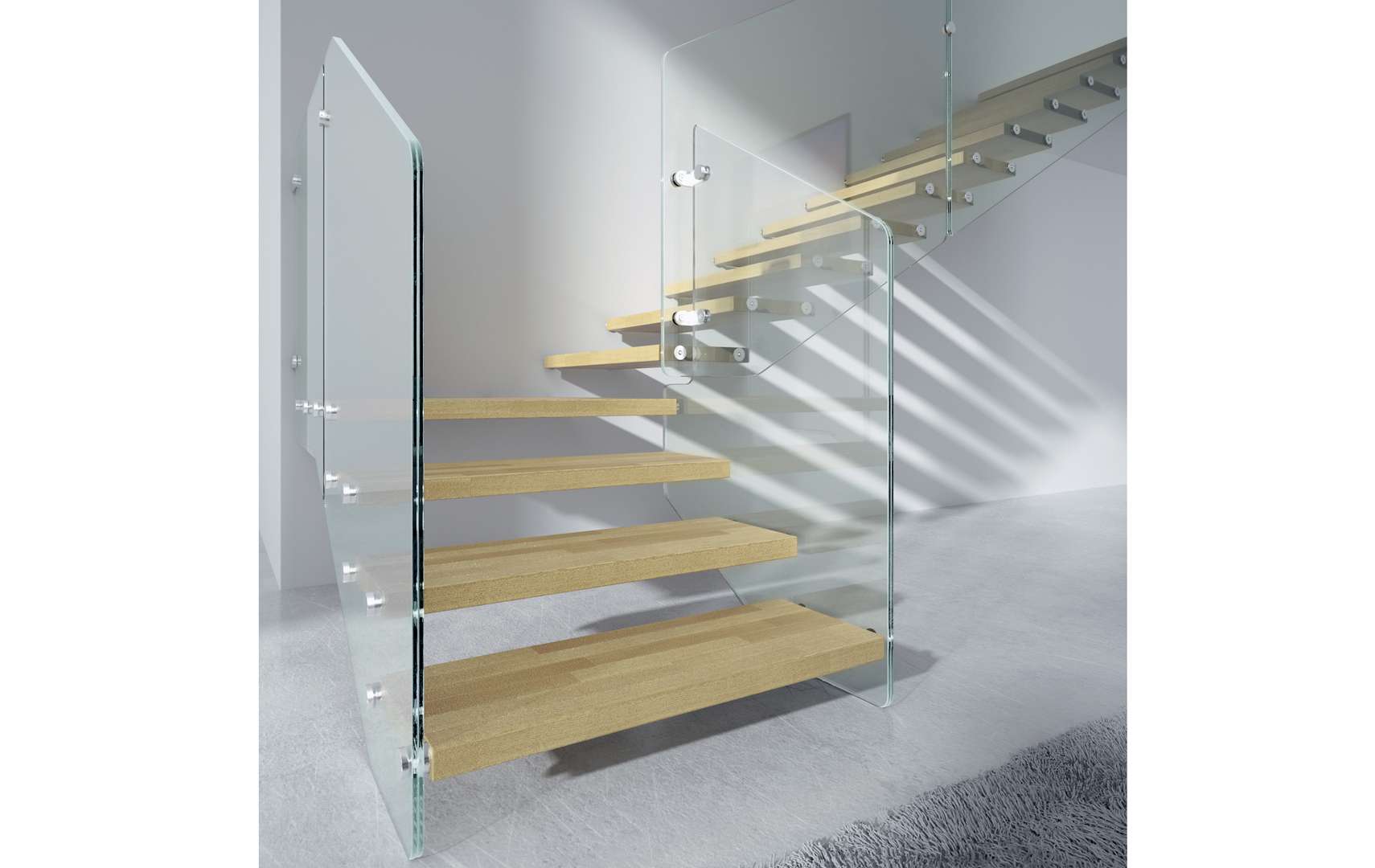 Akura XR, Лестницы с стеклянным ограждением