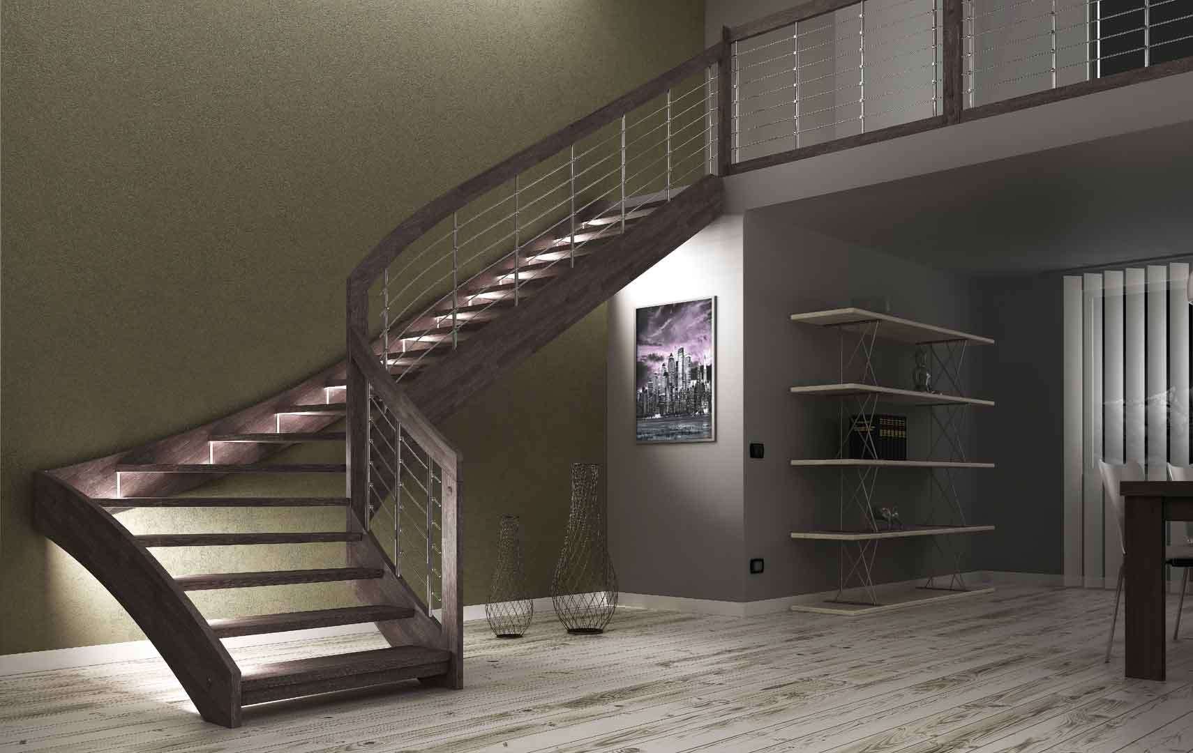 Esperia chrome LED, Staircase design