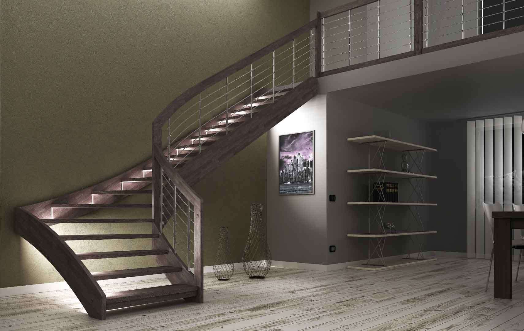 Esperia chrome LED, Escalier moderne avec led escalier design