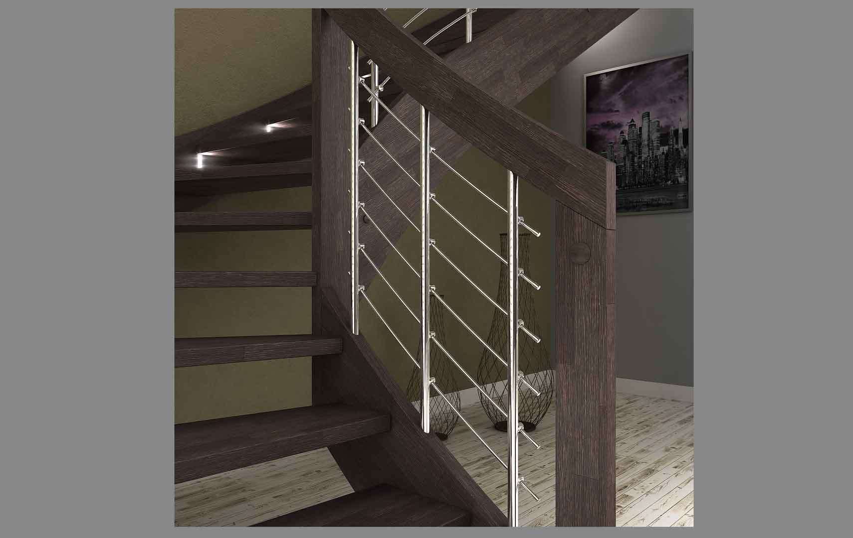 Esperia chrome LED, Staircase design