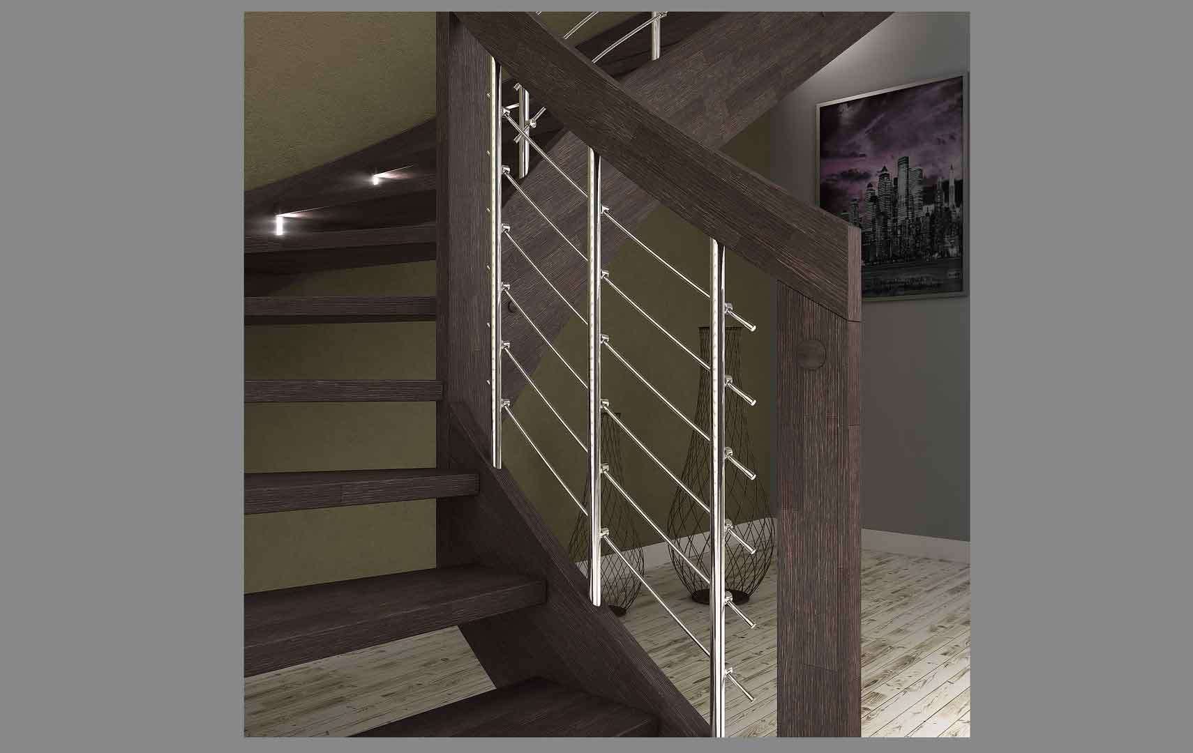 Esperia chrome LED, Escalier moderne avec led escalier design