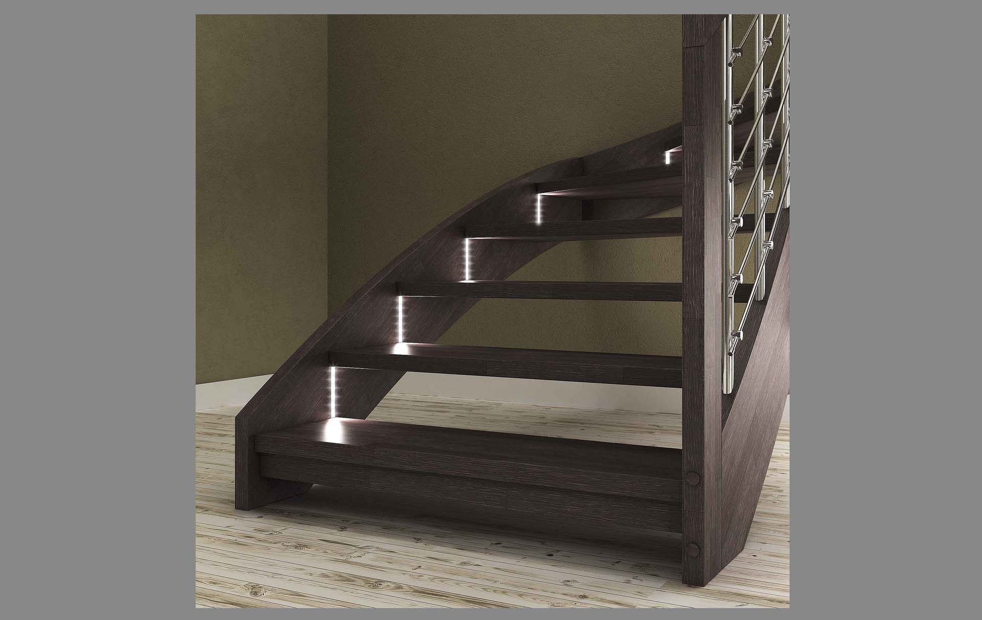 Esperia chrome LED, Escalier moderne avec led escalier design