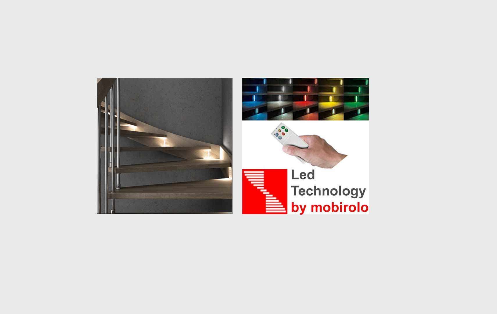 Fly chrome LED, Scale interne luci a led