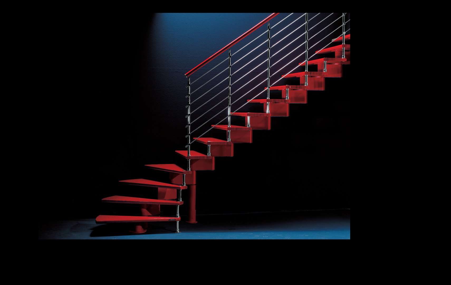 Nika Chrome, Escalier red line, escalier moderne red line