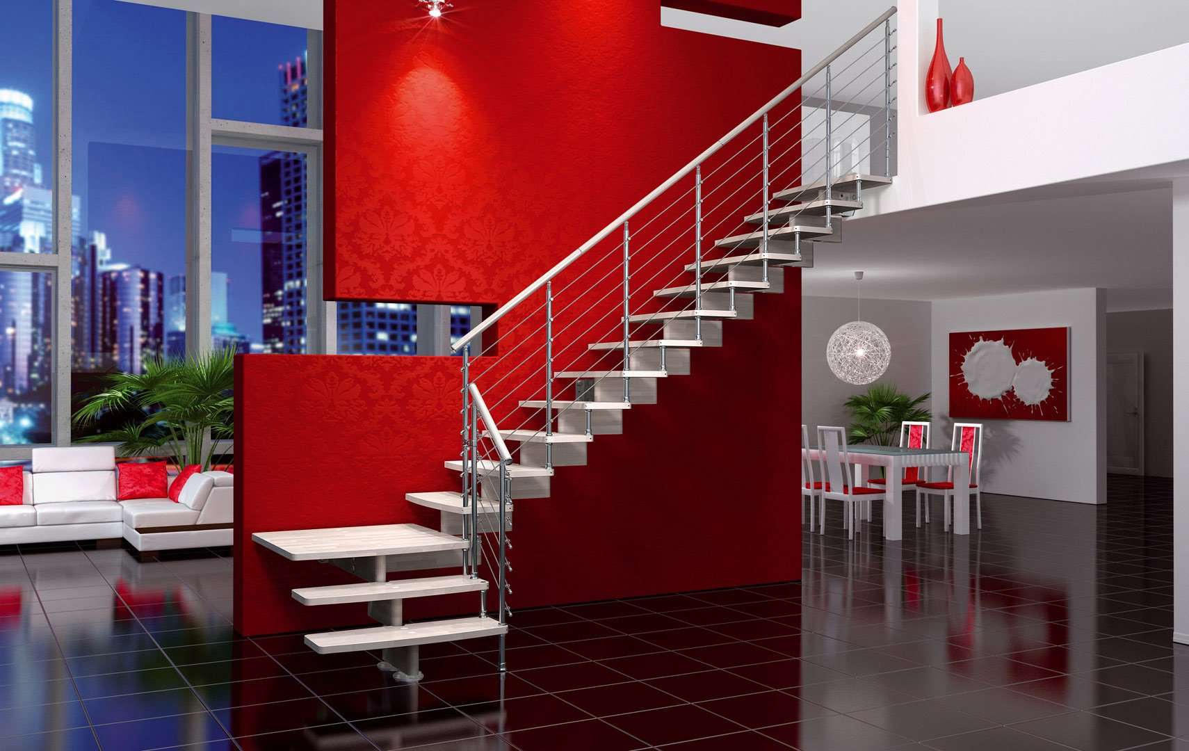 Nuvola, Open staircase design, staircase design