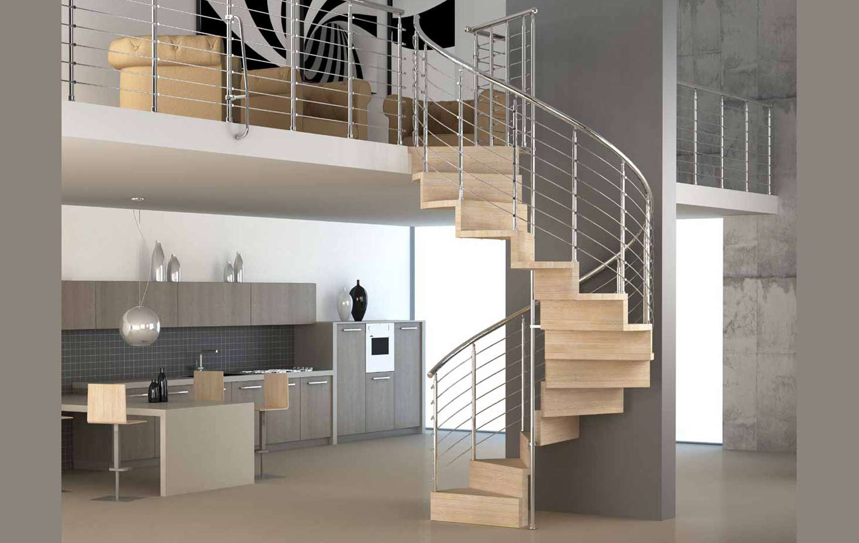 Pura, Escalier moderne avec led escalier design