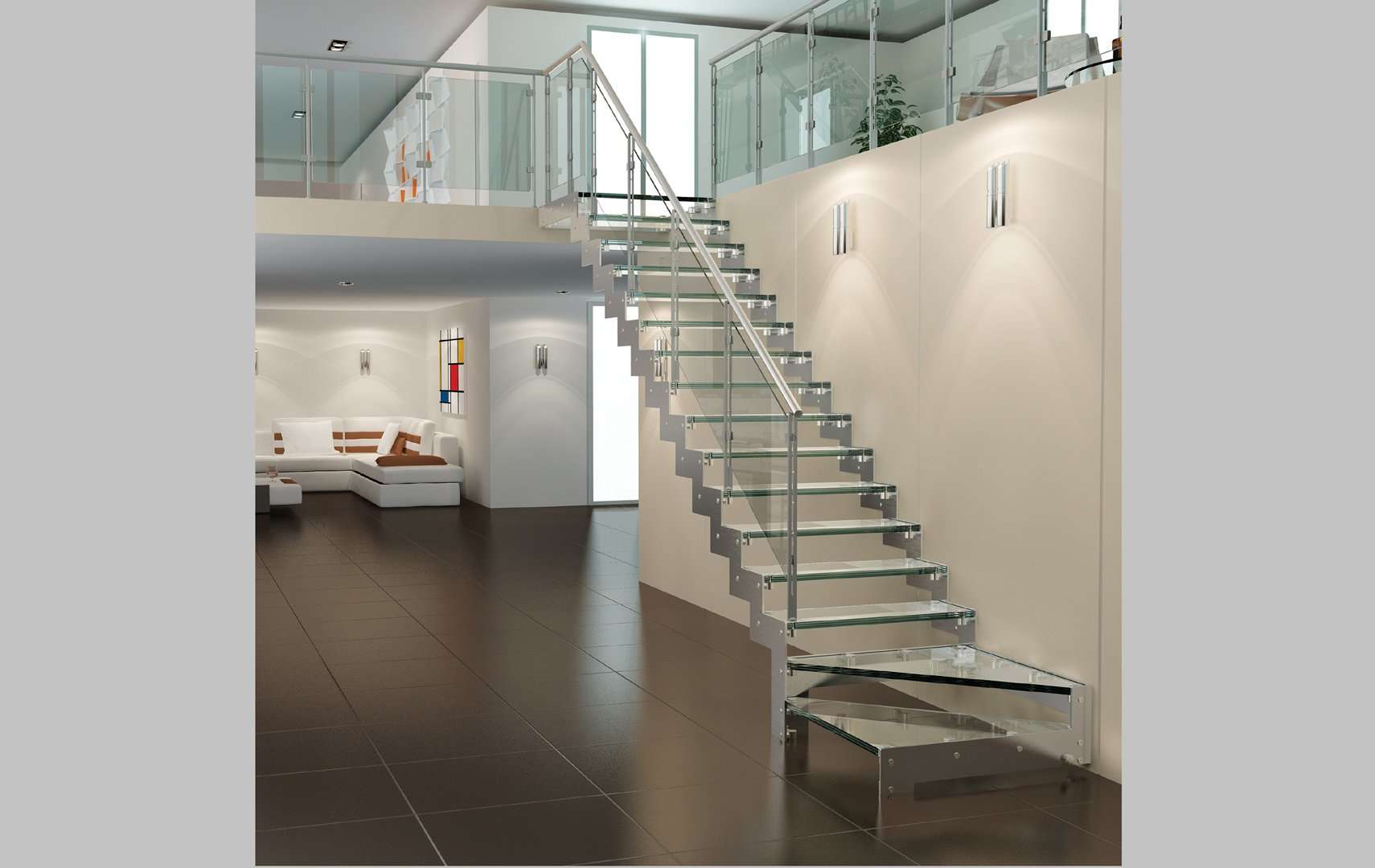 Rexal Glass, Escalier moderne, escalier en verre