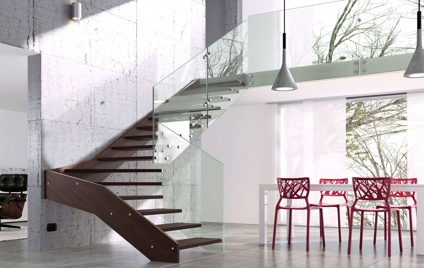 Fly XR, Glass staircase
