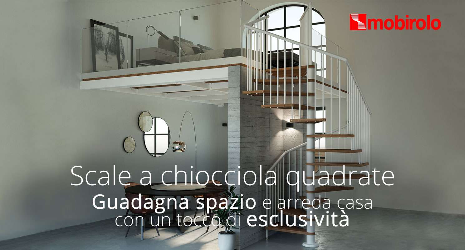 guadagna spazio con le scale a chiocciola quadrate