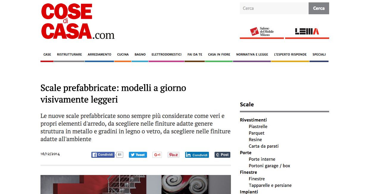 mobirolo sulla rivista cose di casa