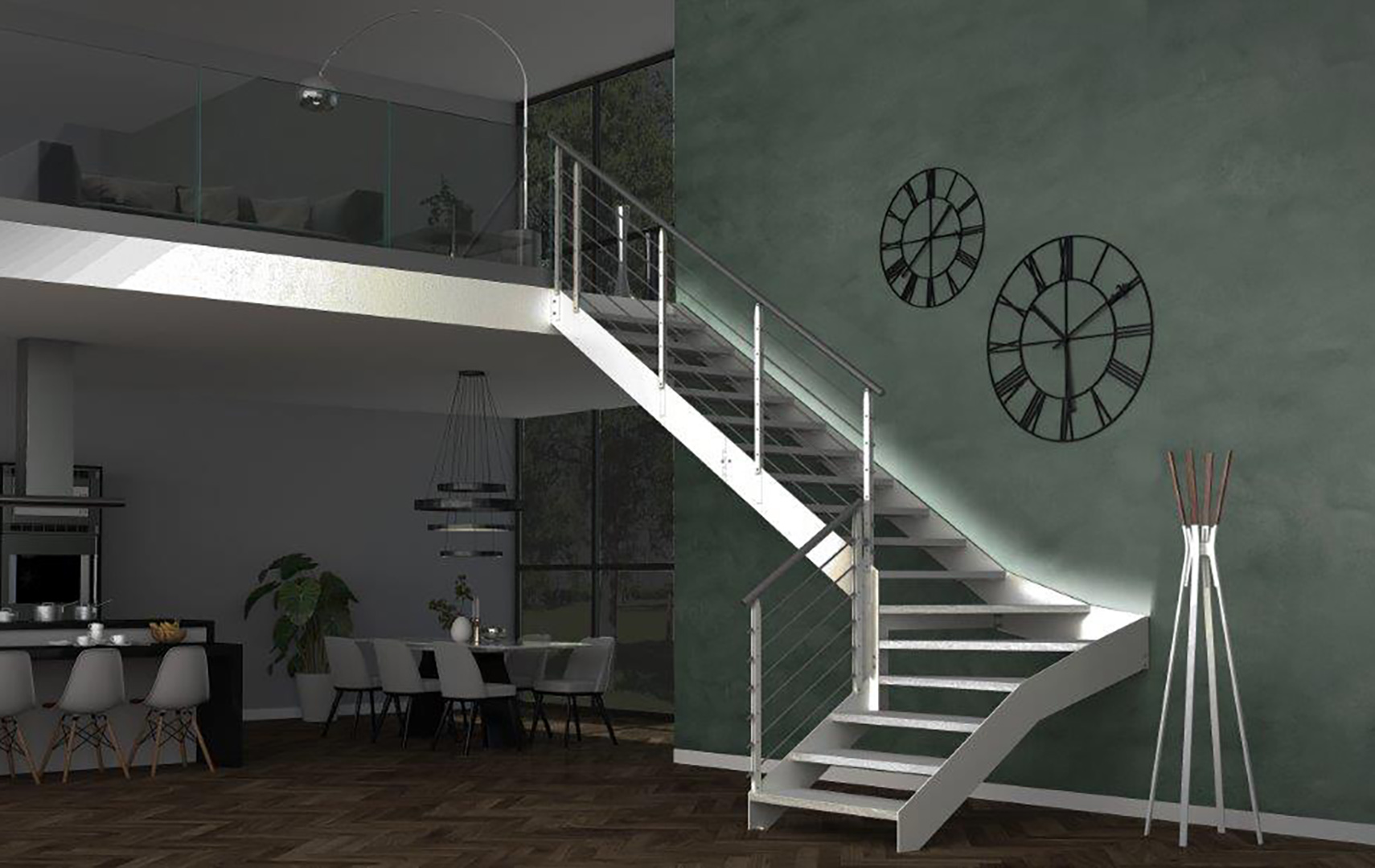 Rexal LED Tech , Escalier moderne avec led escalier design