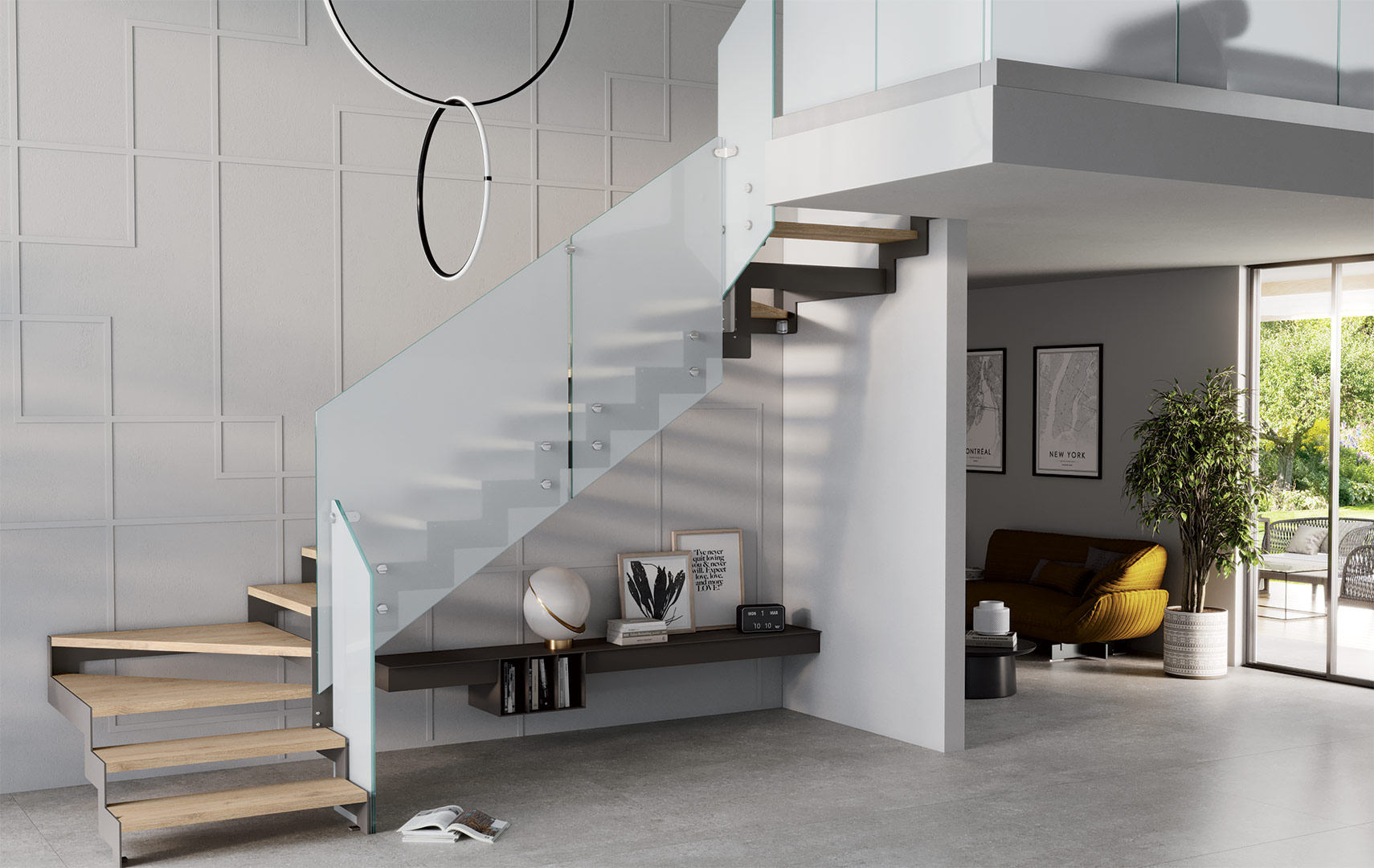 Rexal XR, Escalier moderne, escalier en verre