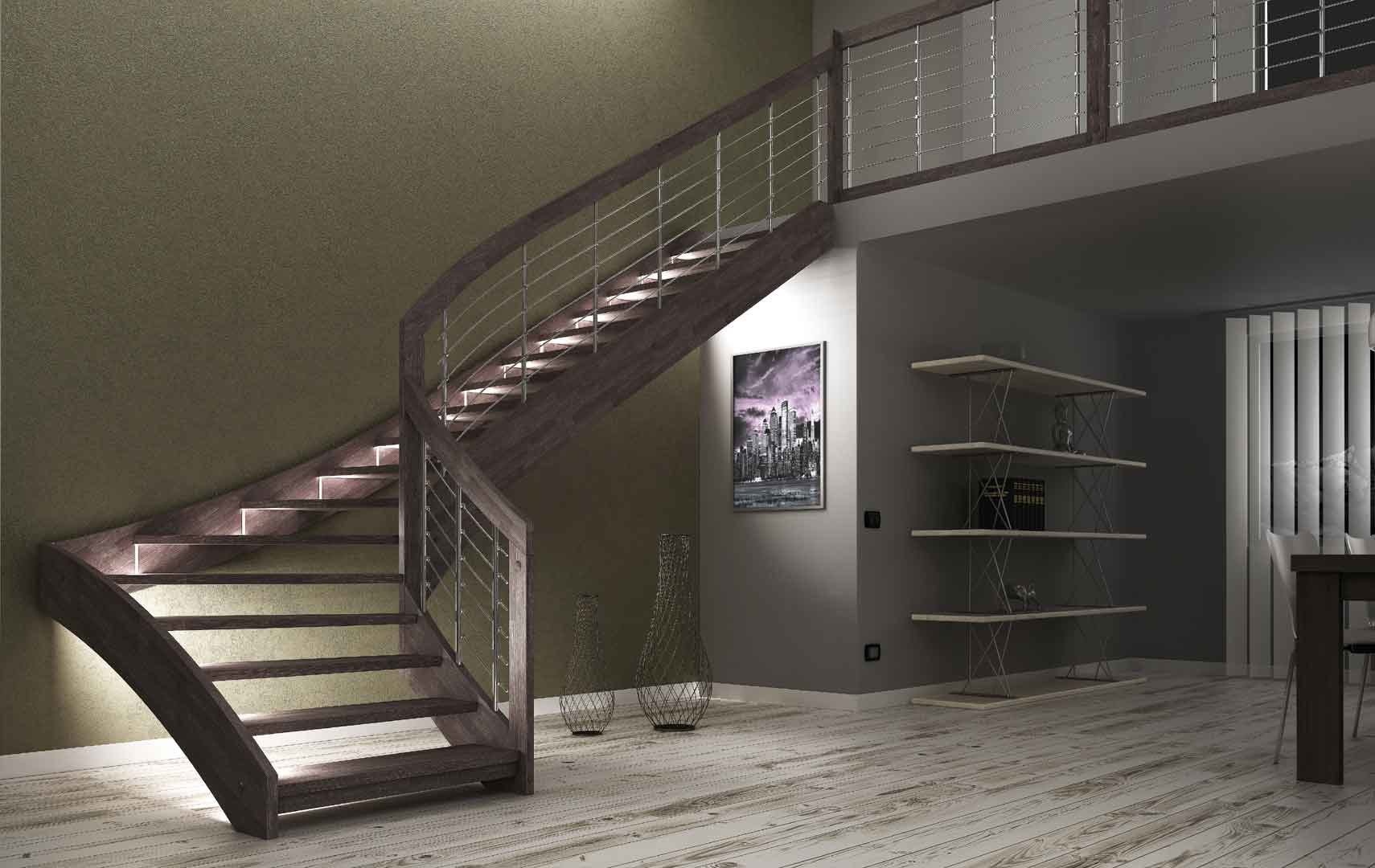 elegant and exclusive houses with led lighting stairs