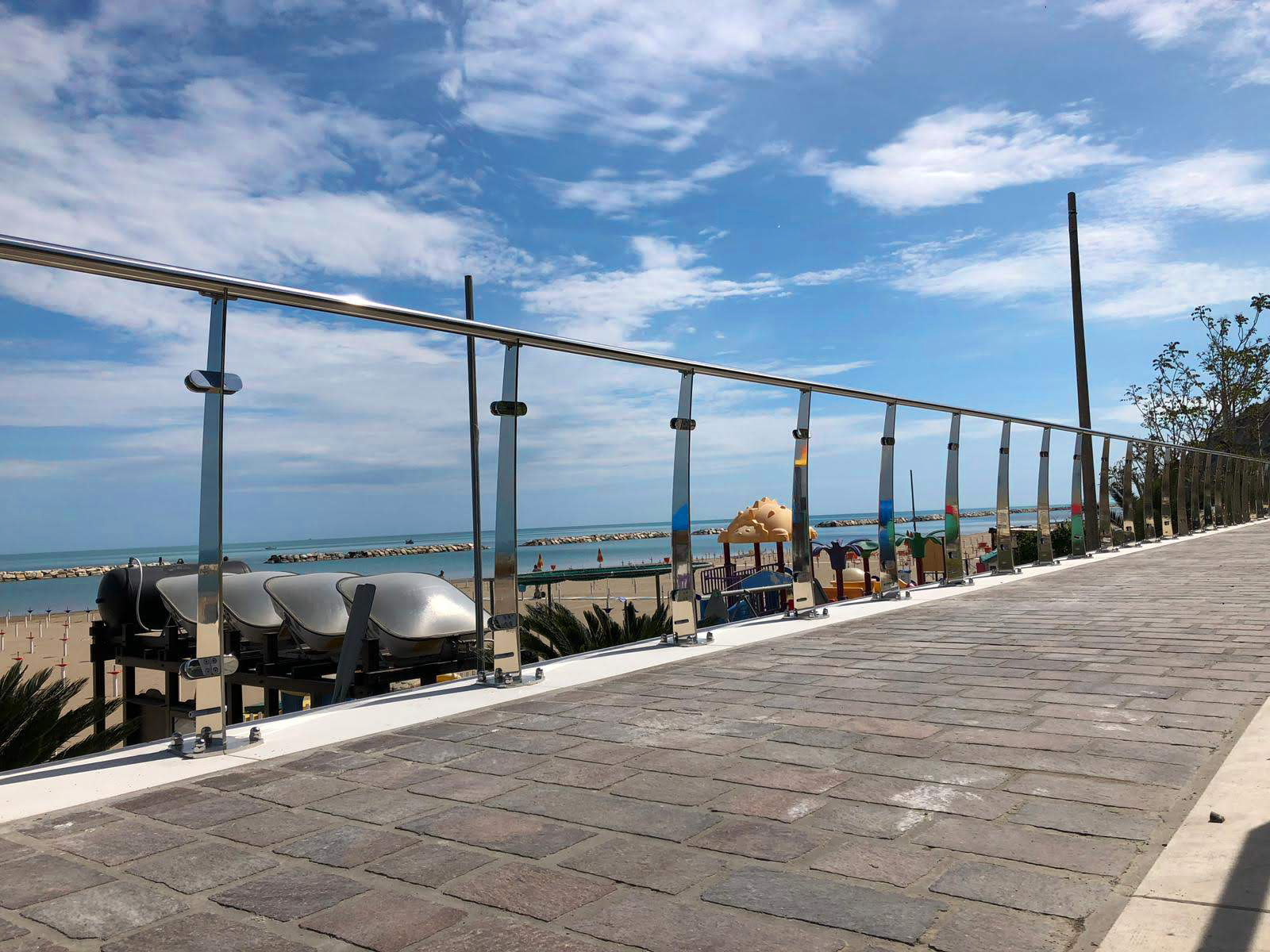 banister in glass in riviera romagnola