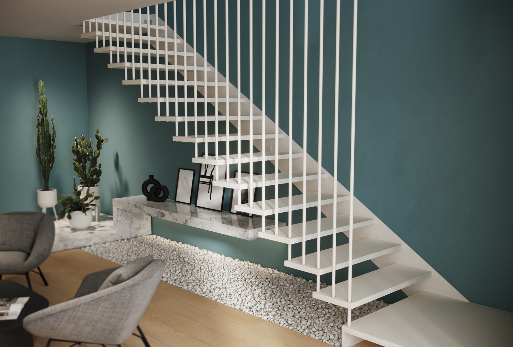 up the staircase that challenges verticality with style